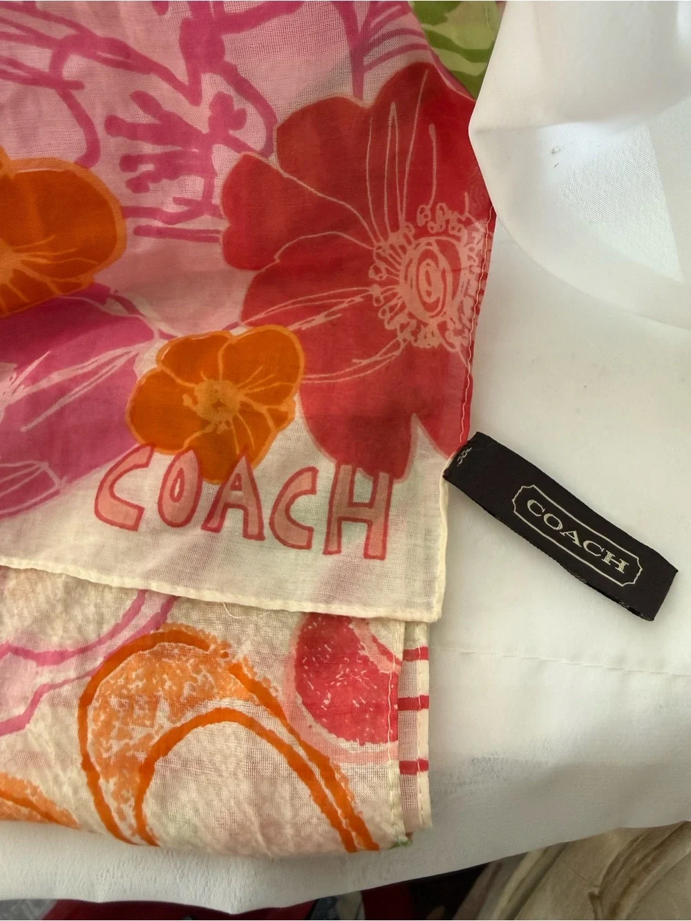 Vintage Coach Poppy Scribble Signature Scarf